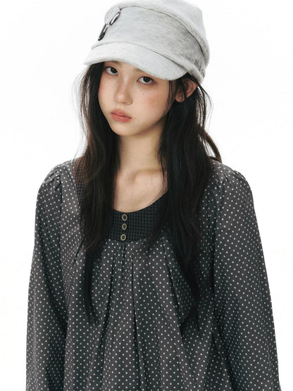 NAPSNAPS Star Print Patchwork Doll Shirtdress Women&