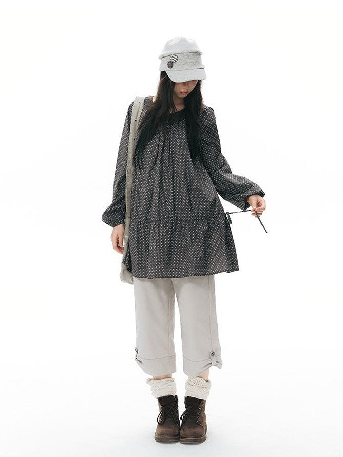 NAPSNAPS Star Print Patchwork Doll Shirtdress Women&