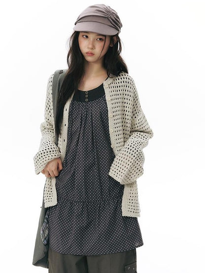 NAPSNAPS Star Print Patchwork Doll Shirtdress Women&