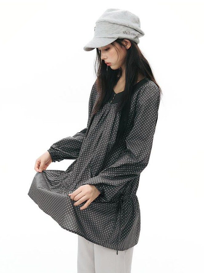NAPSNAPS Star Print Patchwork Doll Shirtdress Women&