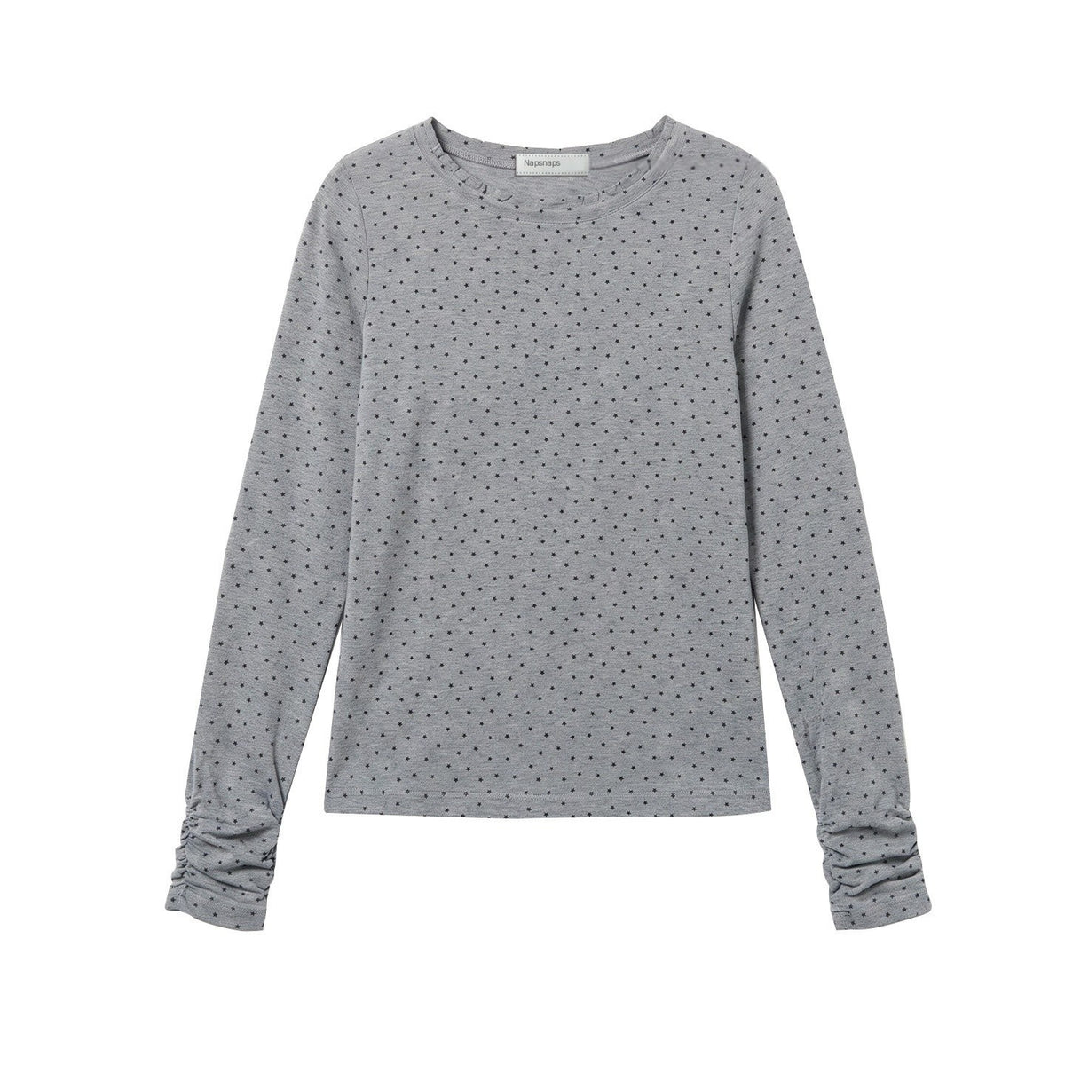 NAPSNAPS_Star_Print_Ruffle_Trim_Round_Neck_Cotton_Women&