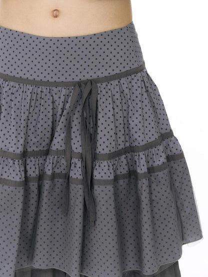 NAPSNAPS Star Print Spliced Panel Tiered A Line Women&