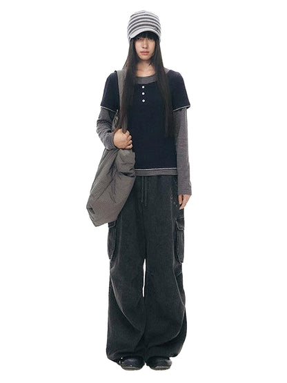 NAPSNAPS Stonewash Embroidered High Waist Women&