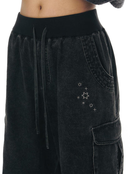 NAPSNAPS Stonewash Embroidered High Waist Women&