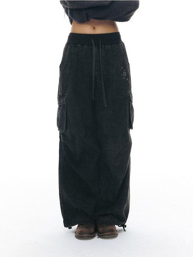 NAPSNAPS Stonewash Embroidered High Waist Women&
