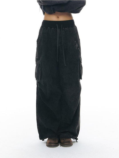 NAPSNAPS Stonewash Embroidered High Waist Women&