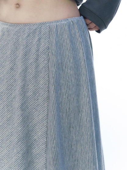 NAPSNAPS Striped Asymmetric Layered Knit Elastic Waist Women&