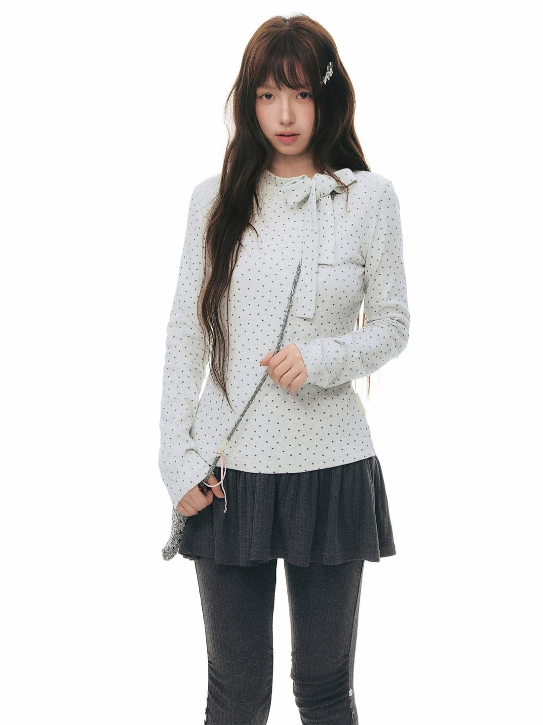 NAPSNAPS Striped Buttoned Pleated Slim Women&