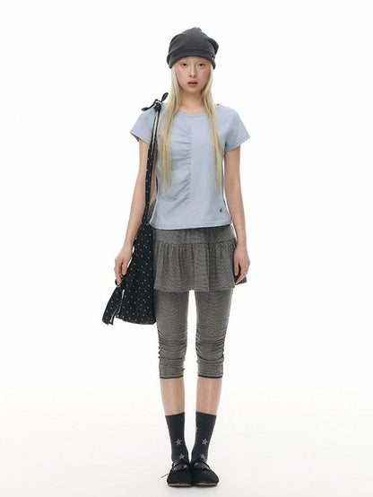 NAPSNAPS Striped Buttoned Pleated Slim Women&