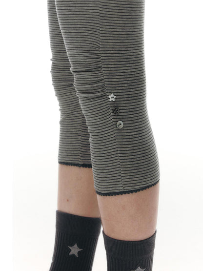 NAPSNAPS Striped Buttoned Pleated Slim Women&