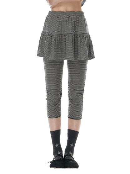 NAPSNAPS Striped Buttoned Pleated Slim Women&
