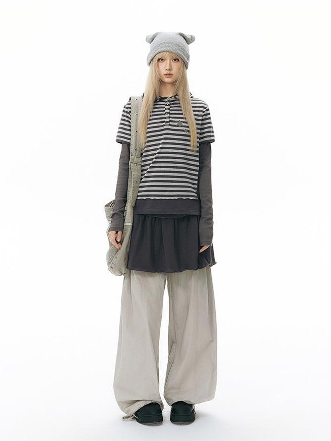 NAPSNAPS Striped Contrast Hooded Knit Women&
