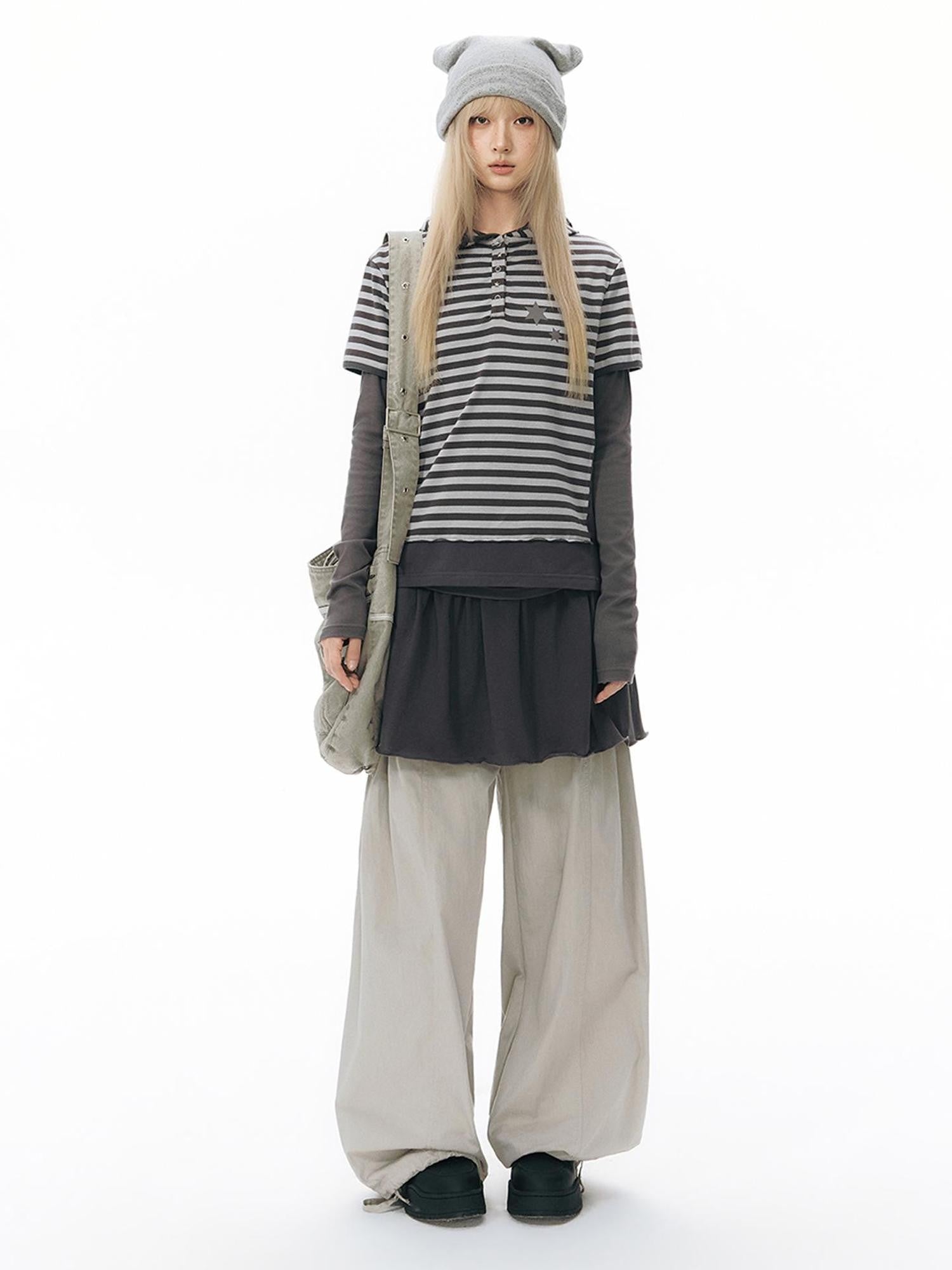 NAPSNAPS Striped Contrast Hooded Knit Women&