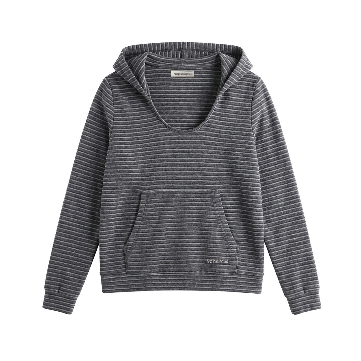 NAPSNAPS_Striped_Embroidered_Hooded_U_Neck_Knit_Women&