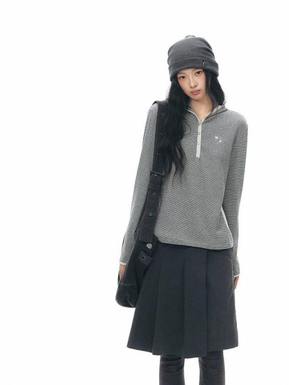 NAPSNAPS Striped Hooded Embroidered Patchwork Women&