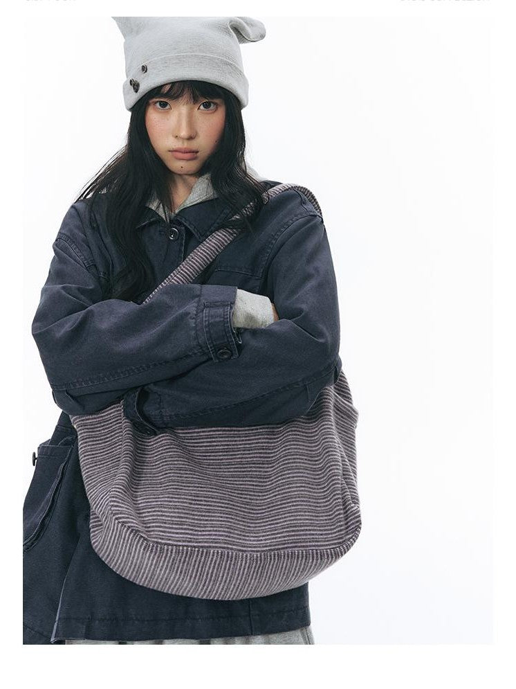 NAPSNAPS Striped Knit Single Shoulder Women&