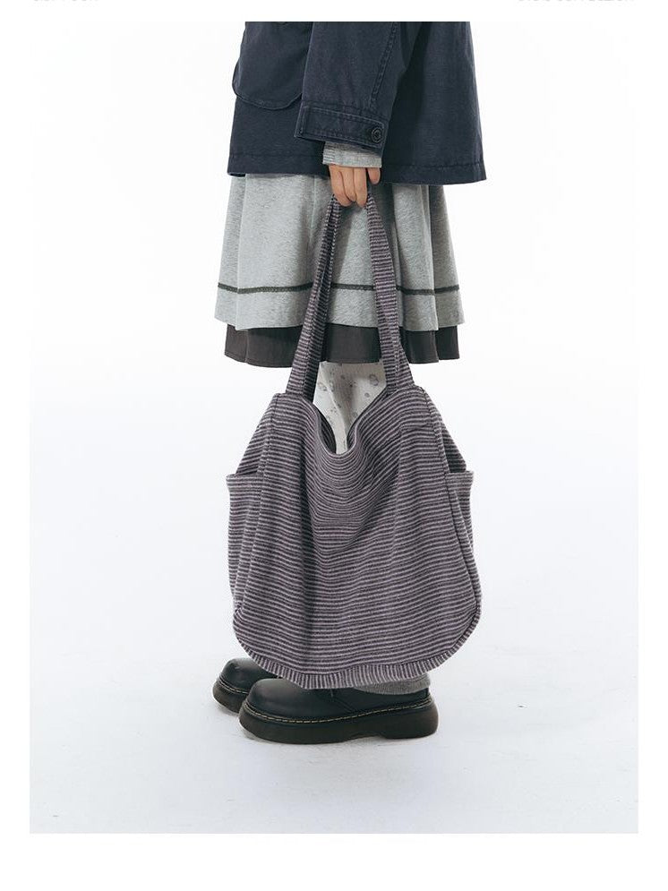 NAPSNAPS Striped Knit Single Shoulder Women&