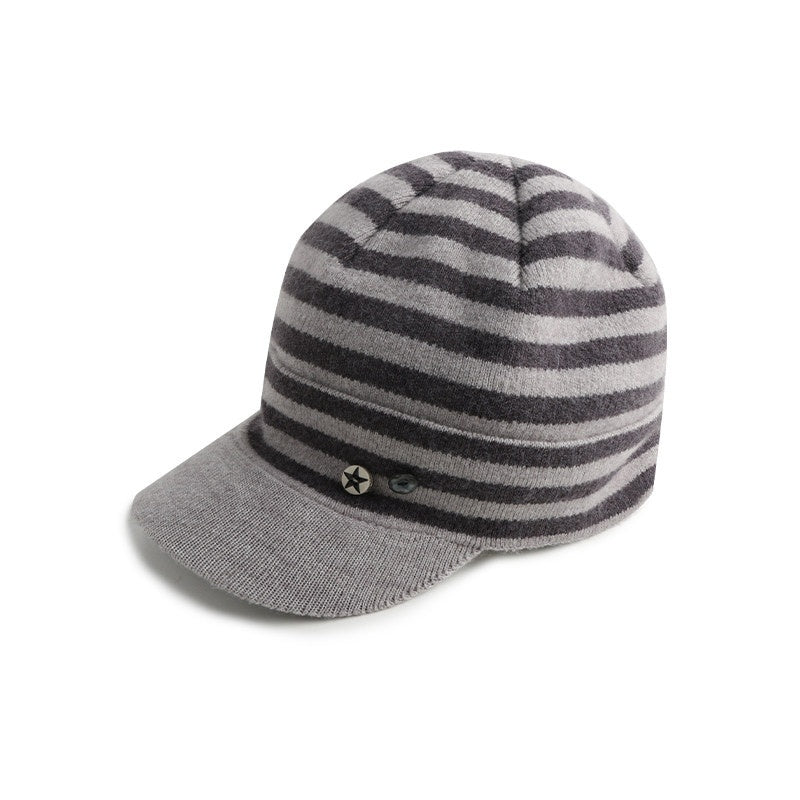 NAPSNAPS_Striped_Knitted_Button_Closure_Flat_Brim_Women&