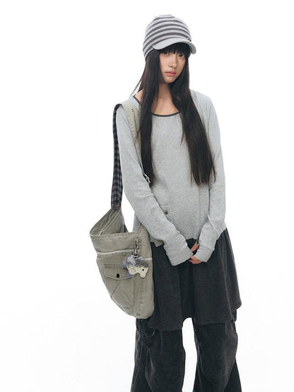 NAPSNAPS Striped Knitted Button Closure Flat Brim Women&