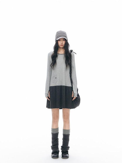 NAPSNAPS Striped Knitted Button Closure Flat Brim Women&