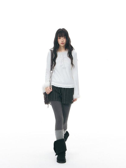 NAPSNAPS Striped Patchwork Knit Women&