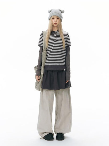NAPSNAPS Striped Reversible Turned Hem A Line Women&