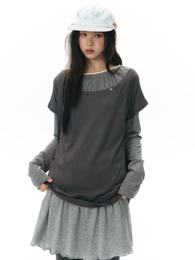 NAPSNAPS Striped Reversible Turned Hem A Line Women&