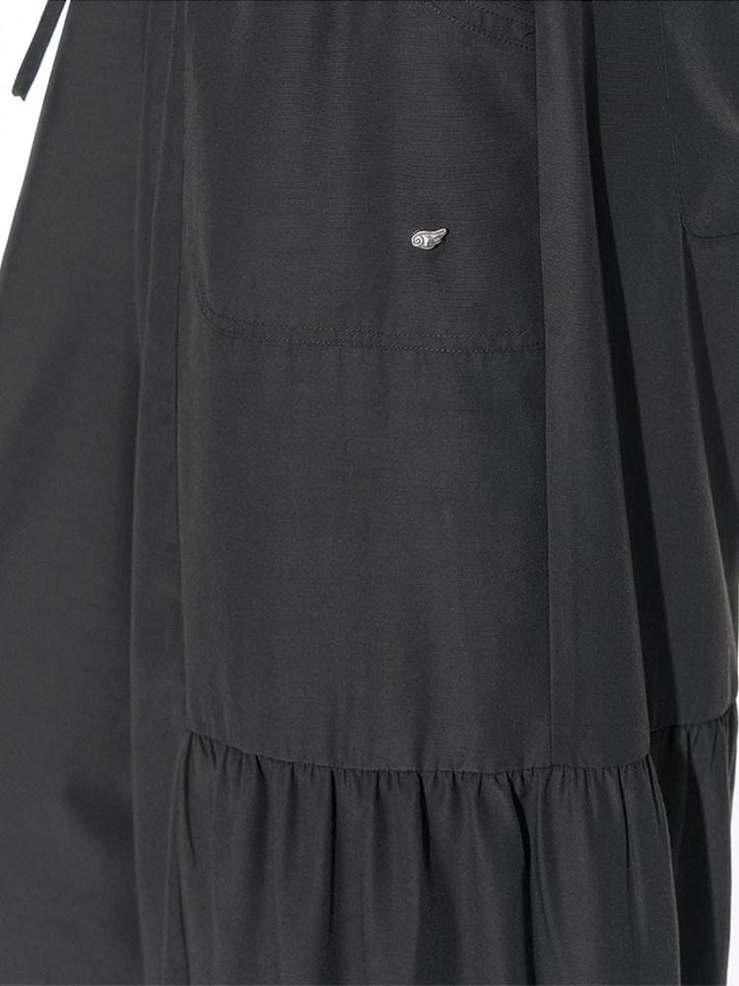 NAPSNAPS Taupe Pleated Drawstring Pocket Sunproof Women&