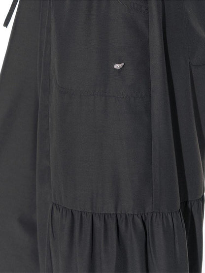 NAPSNAPS Taupe Pleated Drawstring Pocket Sunproof Women&
