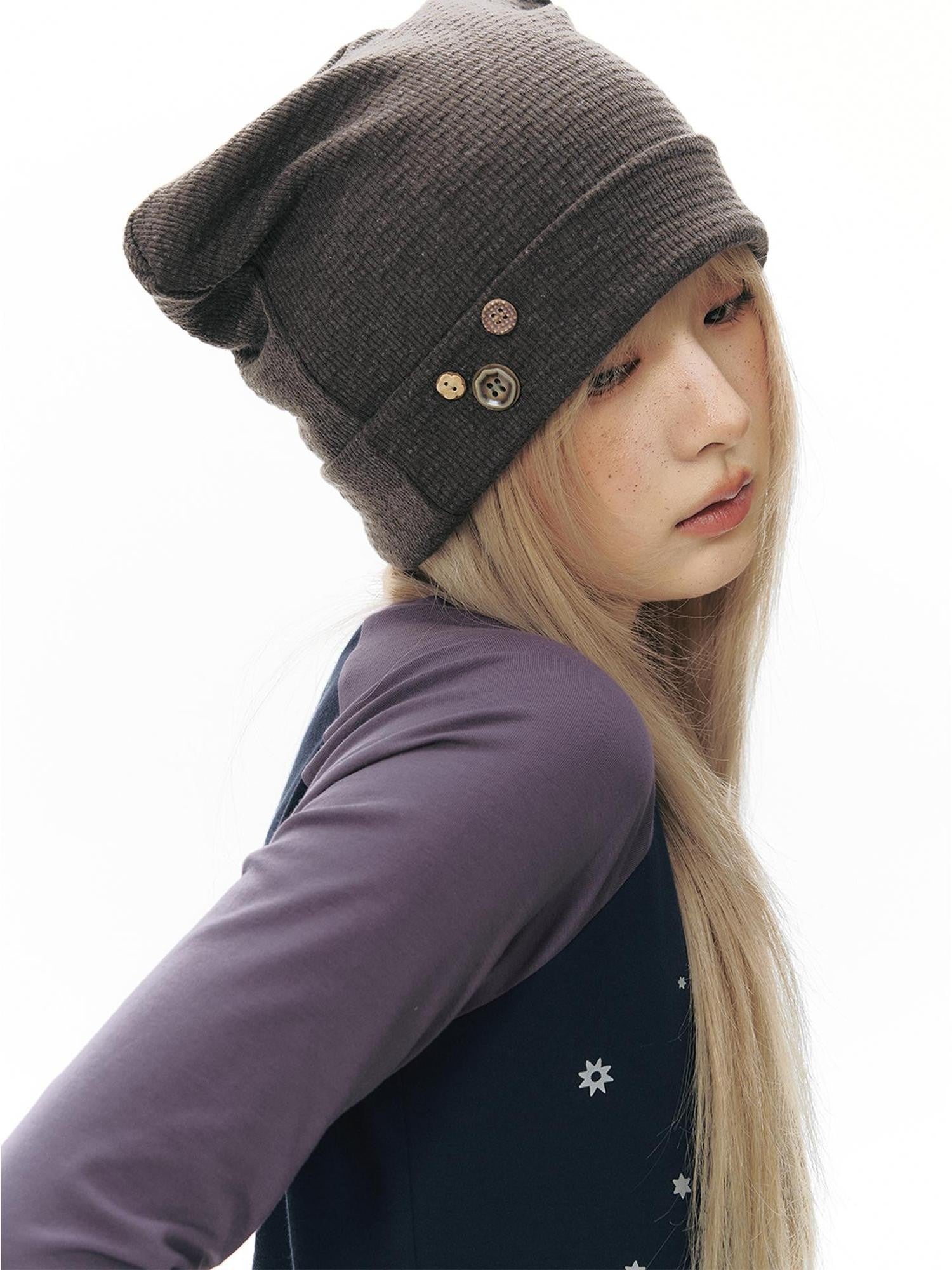 NAPSNAPS Textured Cat Ear High Top Slouchy Women&
