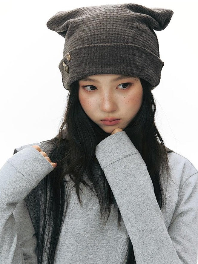 NAPSNAPS Textured Cat Ear High Top Slouchy Women&
