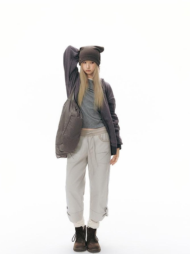 NAPSNAPS Textured Cat Ear High Top Slouchy Women&