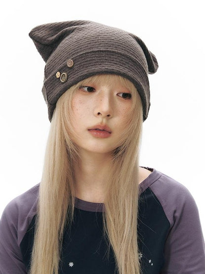 NAPSNAPS Textured Cat Ear High Top Slouchy Women&