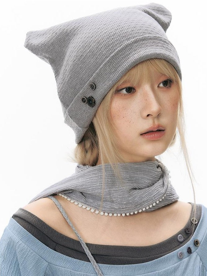 NAPSNAPS Textured Cat Ear High Top Slouchy Women&