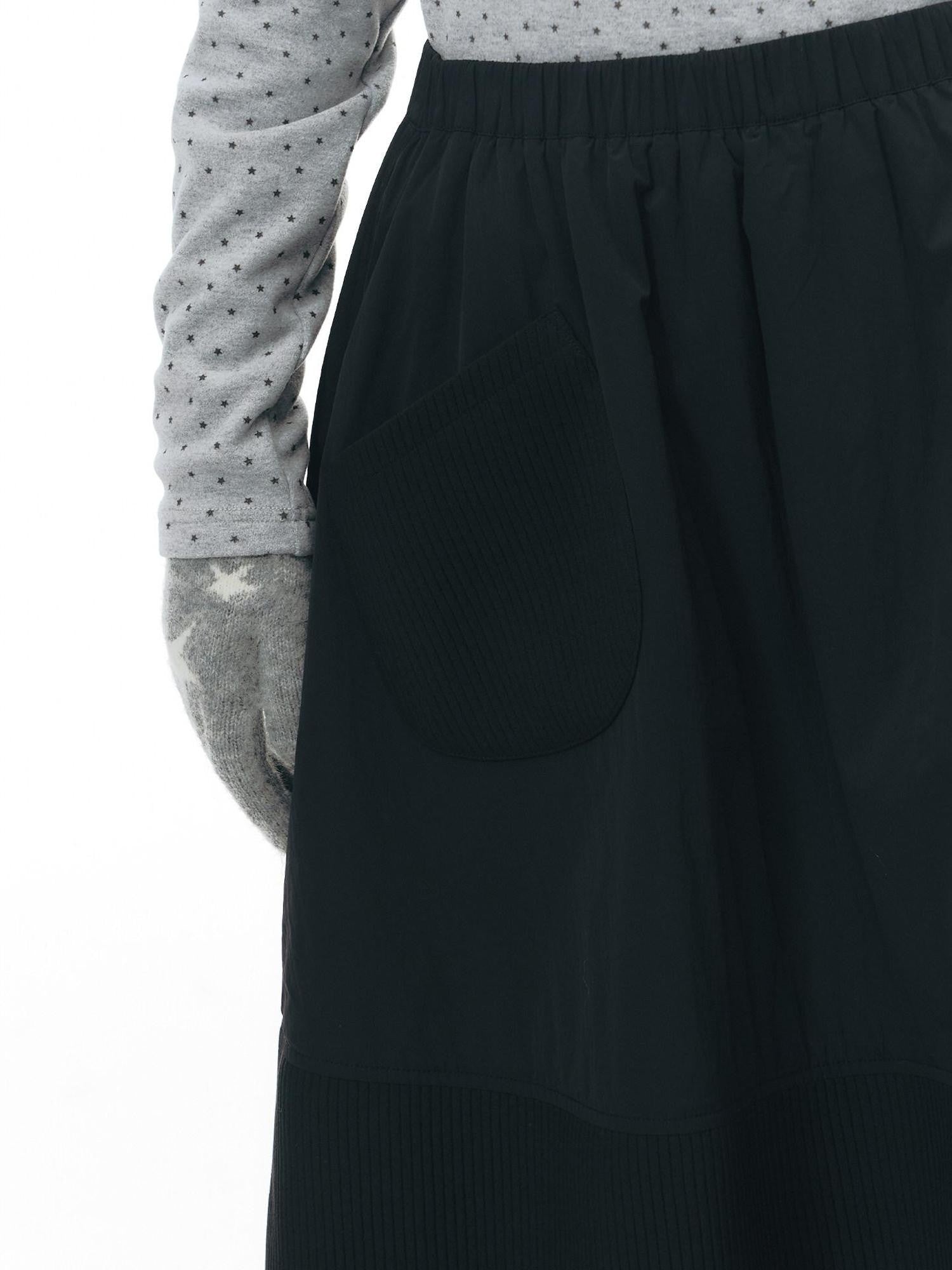 NAPSNAPS Textured Quilted A Line Flared Elastic Waist Women&