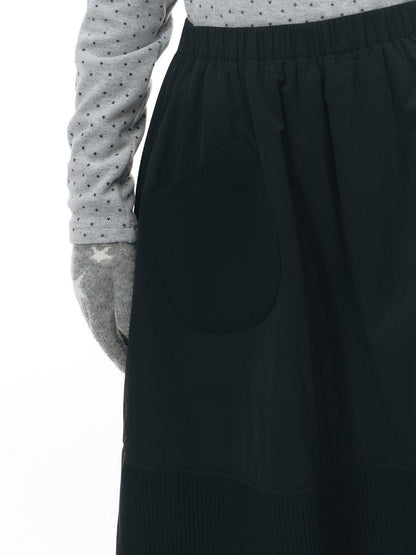 NAPSNAPS Textured Quilted A Line Flared Elastic Waist Women&