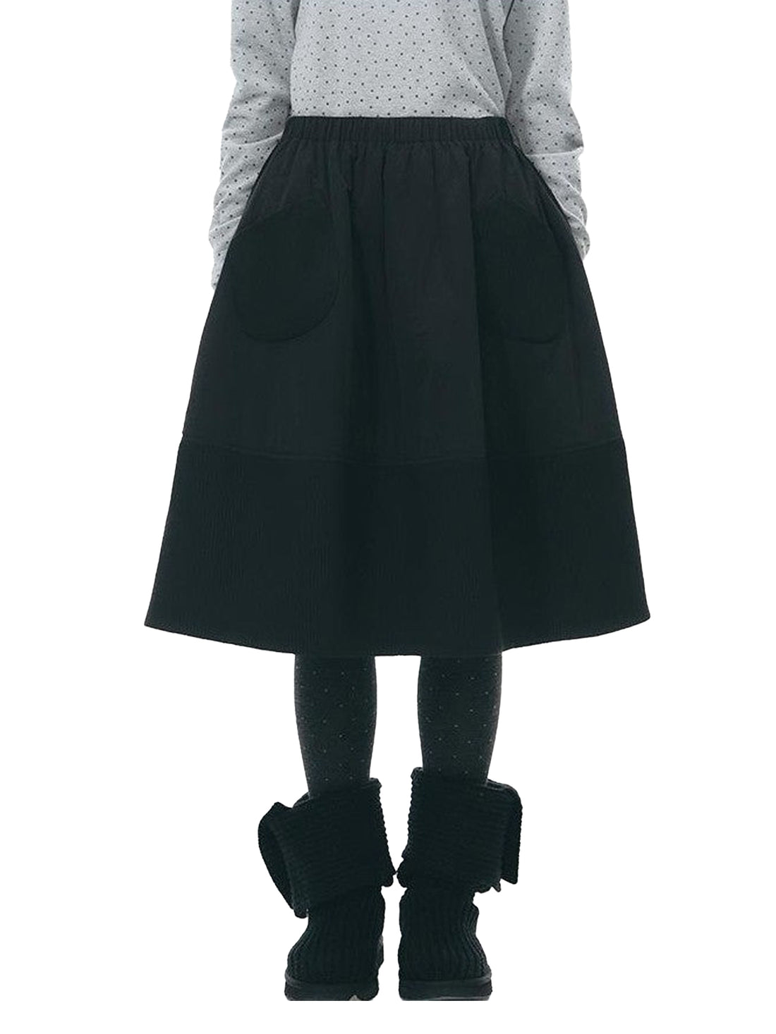 NAPSNAPS Textured Quilted A Line Flared Elastic Waist Women&