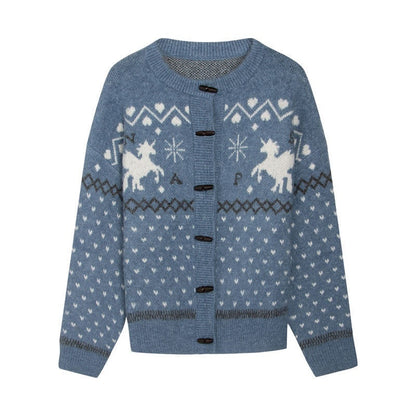 NAPSNAPS_Unicorn_Jacquard_Knit_Fair_Isle_Loose_Roundneck_Toggle_Women&