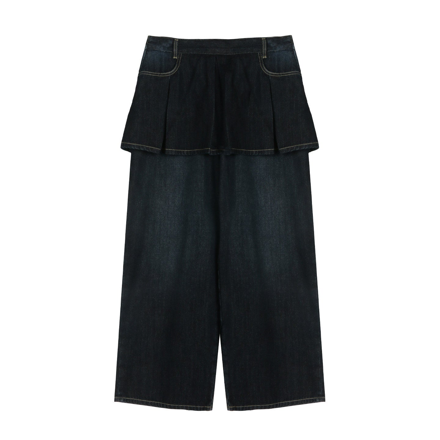 NAPSNAPS_Vintage_Deep_Blue_Pleated_Spliced_Washed_Women&