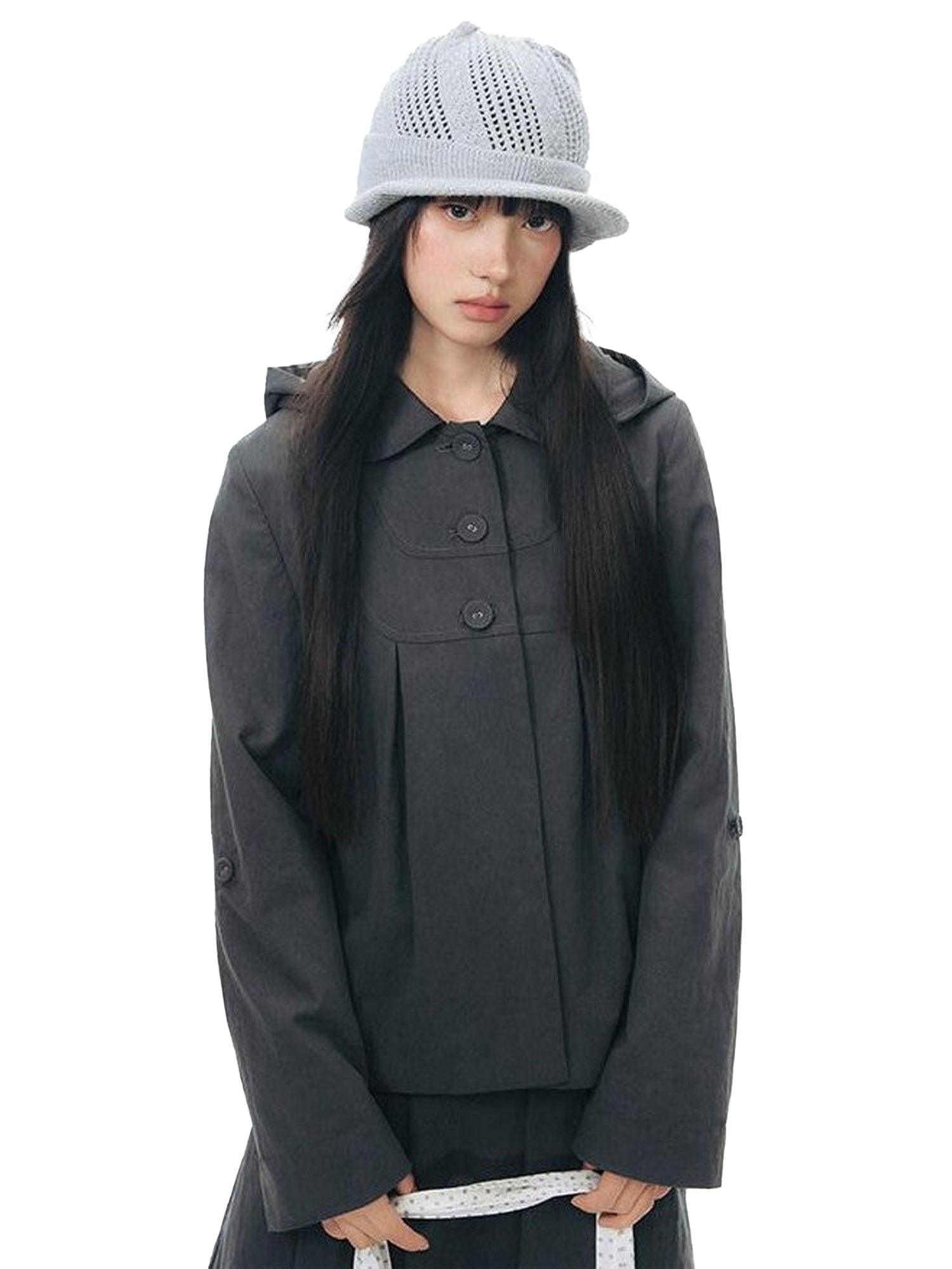 NAPSNAPS Vintage Detachable Hood Cape Doll Collar Women&