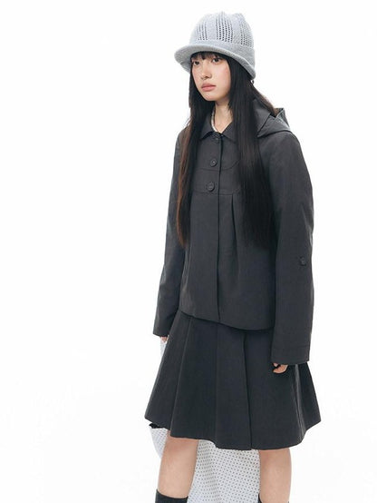 NAPSNAPS Vintage Detachable Hood Cape Doll Collar Women&