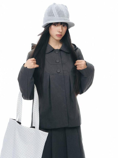 NAPSNAPS Vintage Detachable Hood Cape Doll Collar Women&