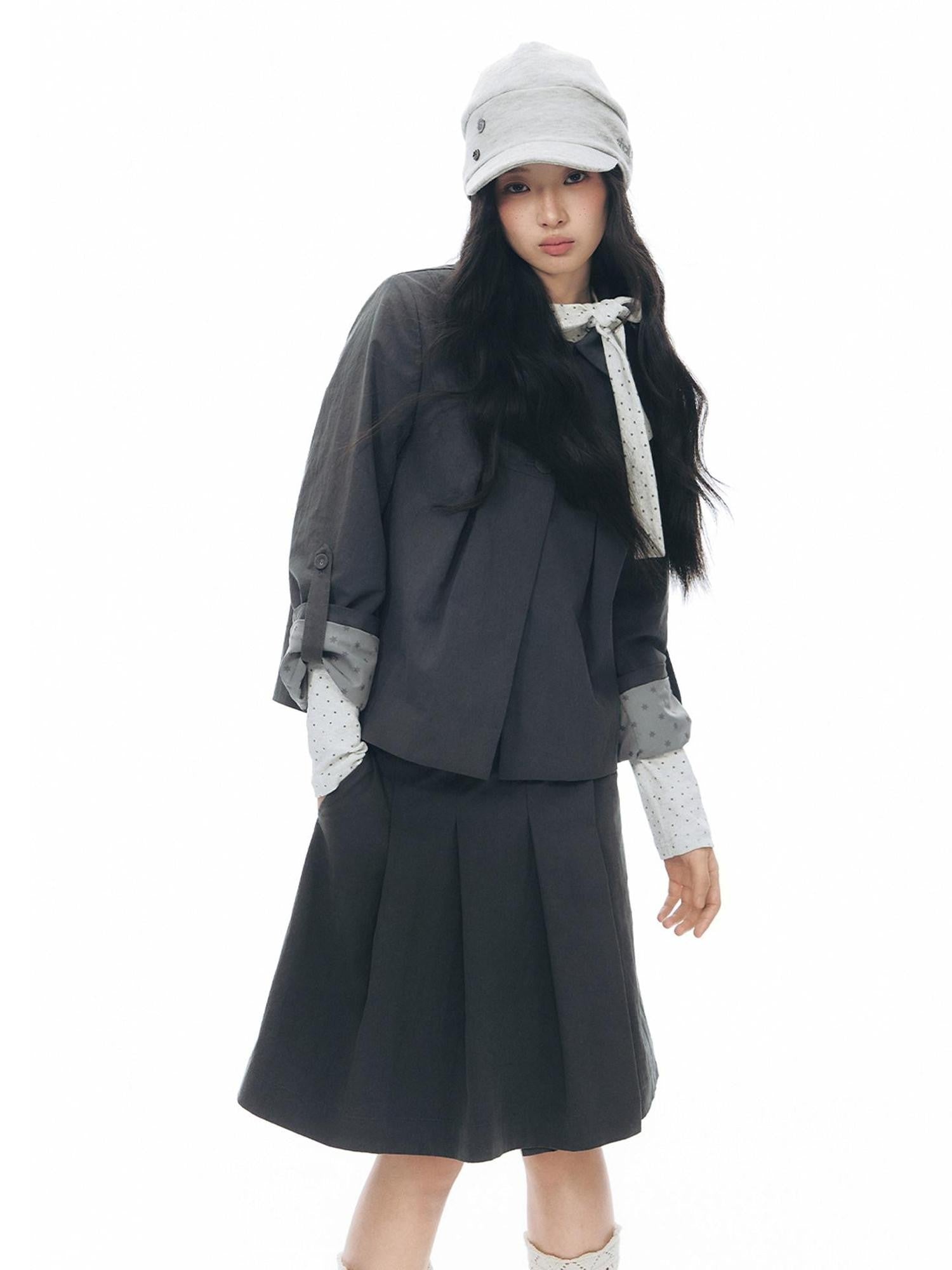 NAPSNAPS Vintage Detachable Hood Cape Doll Collar Women&