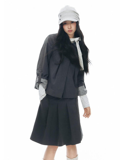 NAPSNAPS Vintage Detachable Hood Cape Doll Collar Women&