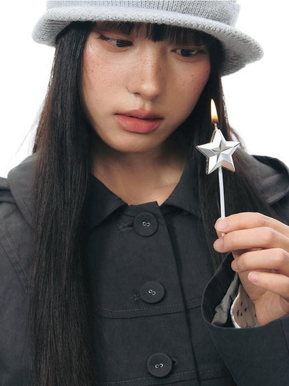 NAPSNAPS Vintage Detachable Hood Cape Doll Collar Women&