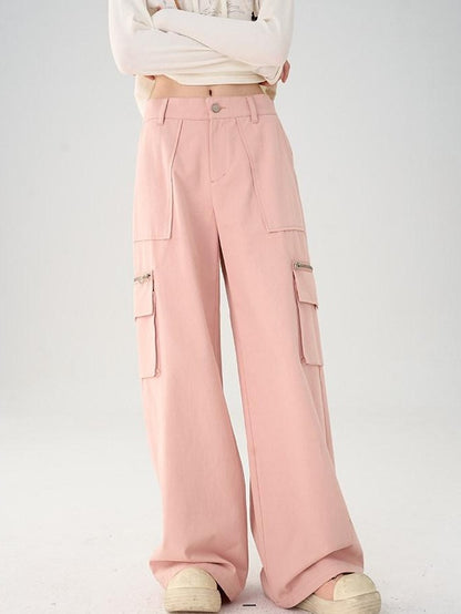 NAPSNAPS Vintage High Waist Elastic Back Pocket Straight Leg Women&