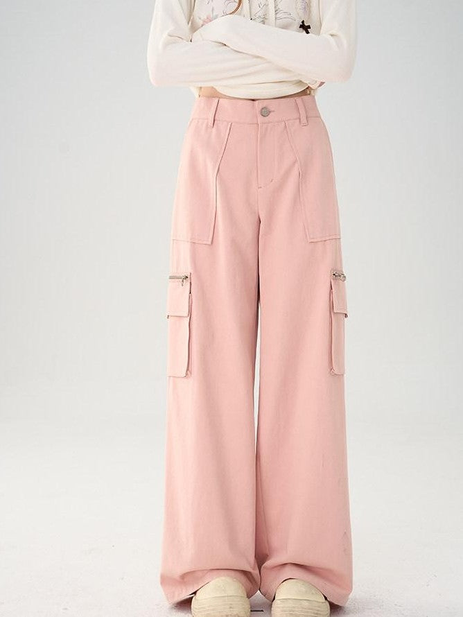 NAPSNAPS Vintage High Waist Elastic Back Pocket Straight Leg Women&