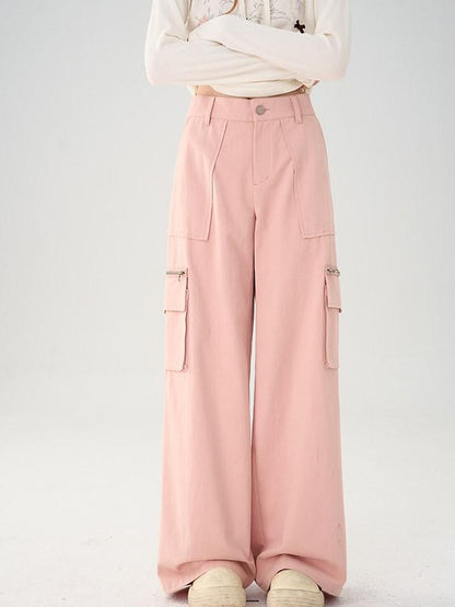 NAPSNAPS Vintage High Waist Elastic Back Pocket Straight Leg Women&
