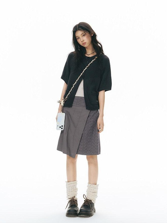 NAPSNAPS Vintage Patchwork Irregular A Line Low Waist Women&