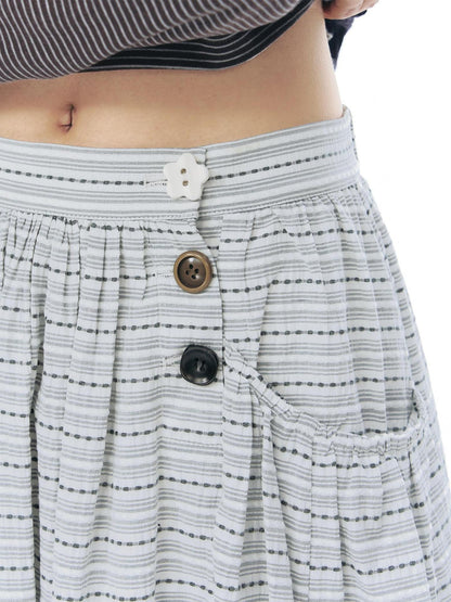 NAPSNAPS Vintage Plaid Large Pocket A Line Women&
